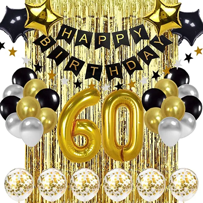 60th Happy Birthday Balloons Number 60 Years Old Birthday Party Decorations Adult Anniversary Helium Ballon Sixty - Buy Birthday Party Supplies, 60th Birthday Party,Gift Birthday Product on Alibaba.com
