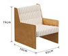 Poltrona con rivestimento giallo - colore legno naturale