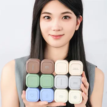 Portable Magnetic Cosmetic Storage Box, Capsule Storage Box, Space Utilization, Magnetic Stacking for Travel Face Cream  3-pack
