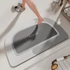 Tapis de bain en terre de diatomées - Morandi semi-circulaire gris clair