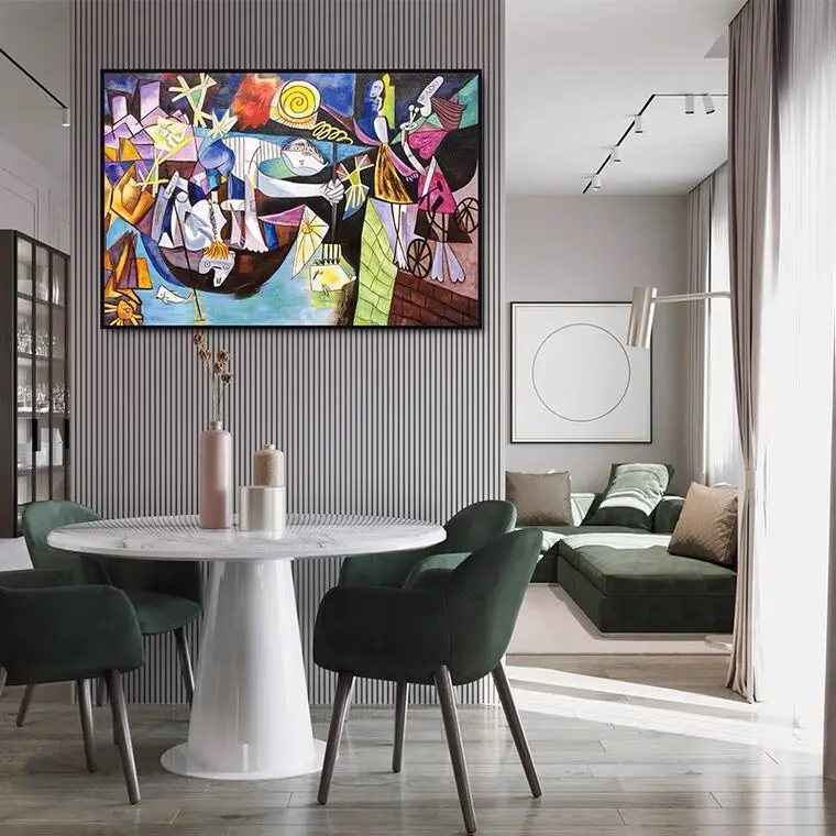 Customize Abstract Picasso Antibes Fishing at Night Famous Handmade Oil Painting Reproduction on Canvas