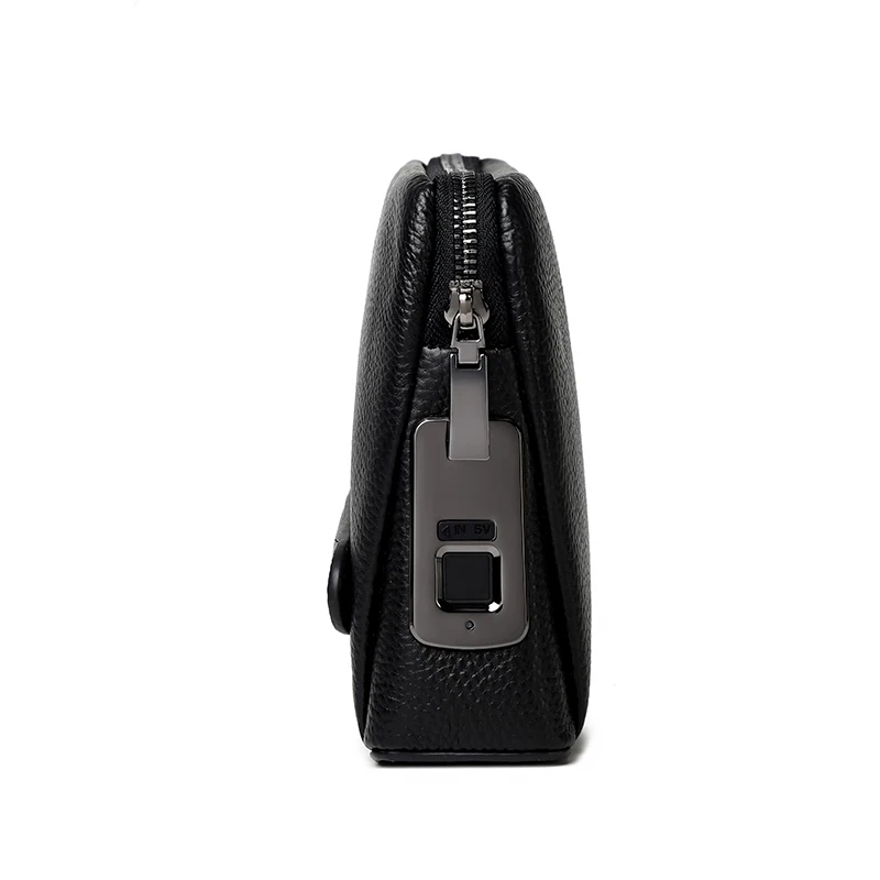 Classic Style Anti-theft Fingerprint Lock Oxford Soft Bag Waterproof Man Office Leather Purses and Handbags Briefcase