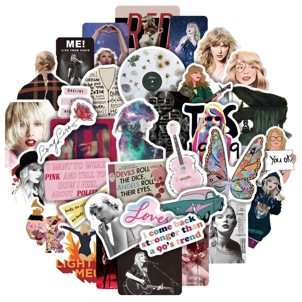 50pcs taylor swift folklore evermore stickers