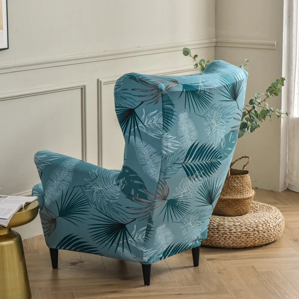 Wing Chair Slipcovers Elastic Large Back King Cover Sofa Tiger Stool Cover Wingback Armchair Slipcovers for Wingback Chairs