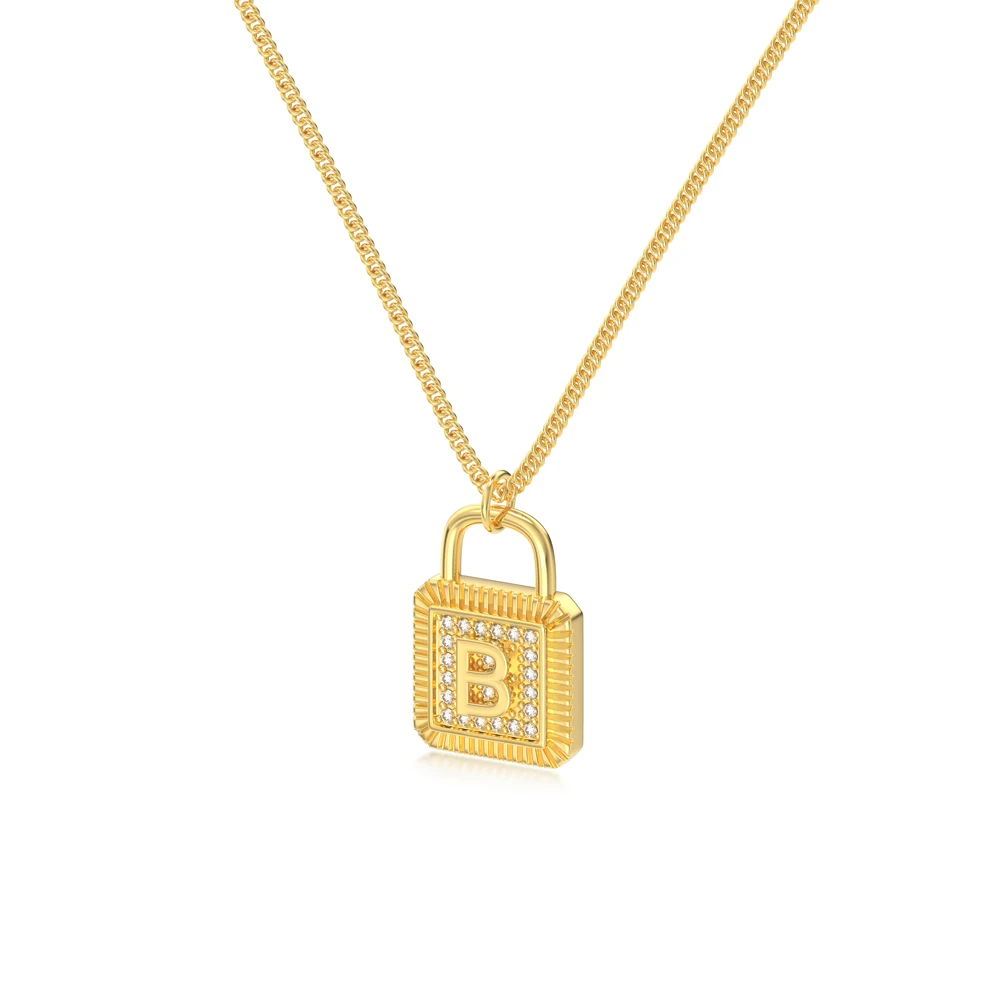KAKODIY 925 Sterling Silver High End Boutique Jewelry for Women Wedding Engagement 26 Letter Lock Pendant Necklace detail 6