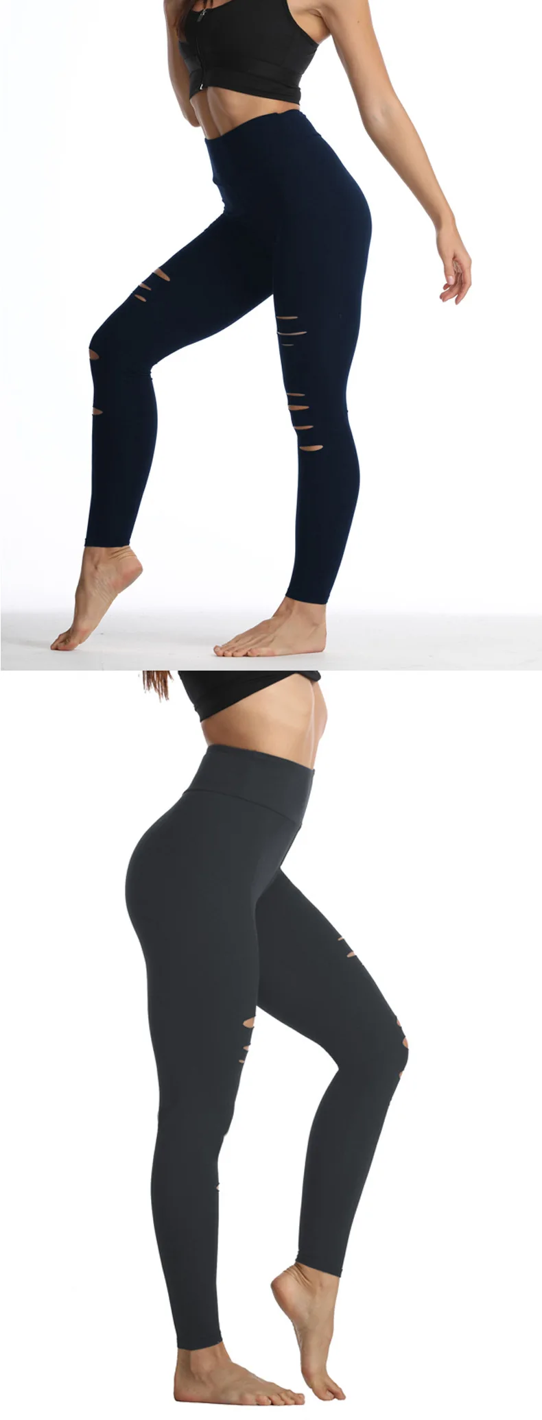 Fitness wear sport training breathable dry yoga pants high waist hole shaping
