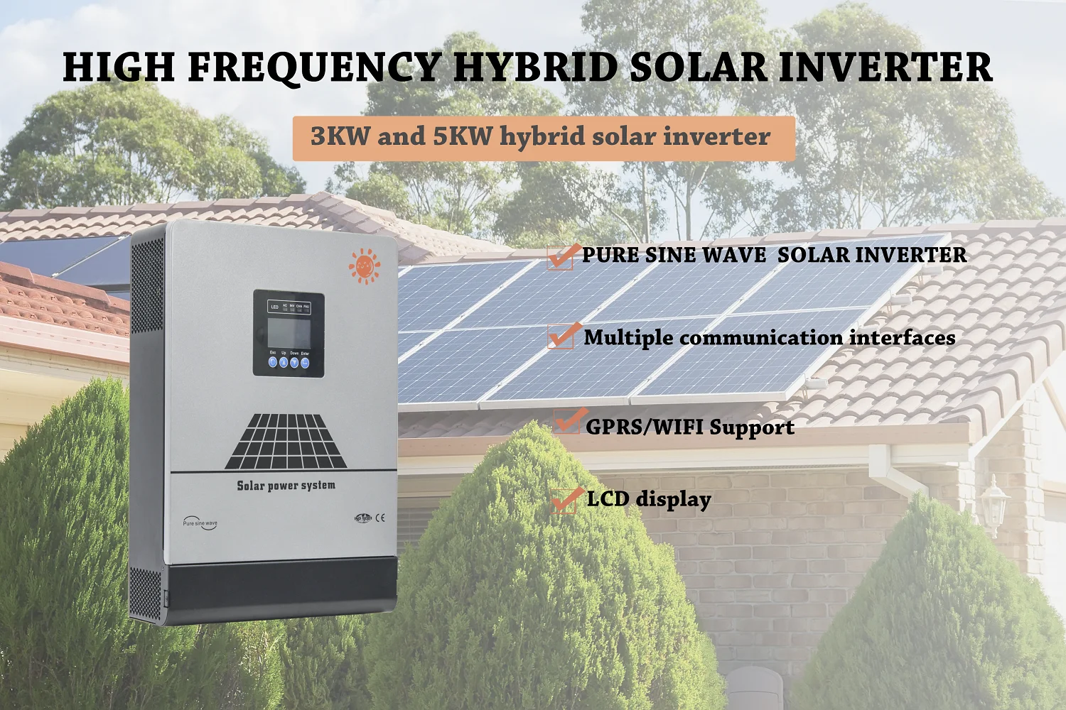 Cardweb 3kw 5kw Solar Hybrid Inverters 24v 48v Off Grid Hybrid Inverter ...