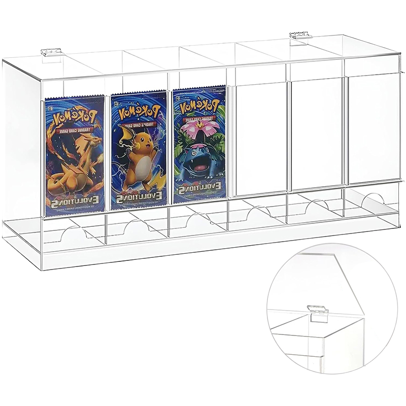 アクリル製ポケモントレーディングカード用ブースターパックディスペンサーストレージボックス（厚さ4mmのペルスペックス製）－コレクターズカード用ブースター収納ケース（広告用途にも使用可能）