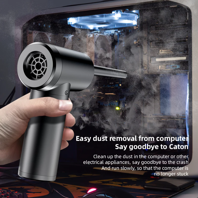 Воздушный насос с клавиатурой легкий пылесборник на батарейках со светодиодной подсветкой ручной щеткой для чистки