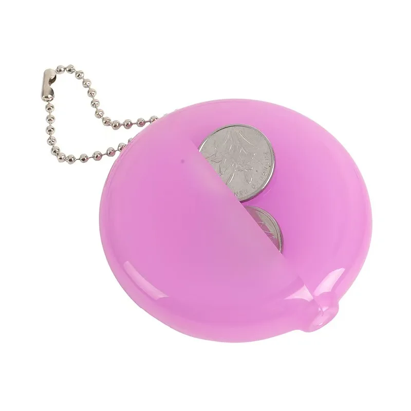 Silicone Round Coin Purse with Cartoon Logo Printing Zipper Key Bag Portable Handheld Small Storage Bag preview 4