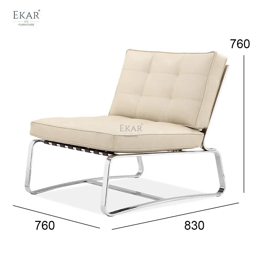 product glossy solid steel frame lounge chair with saddle leather cushion and back support structure-65