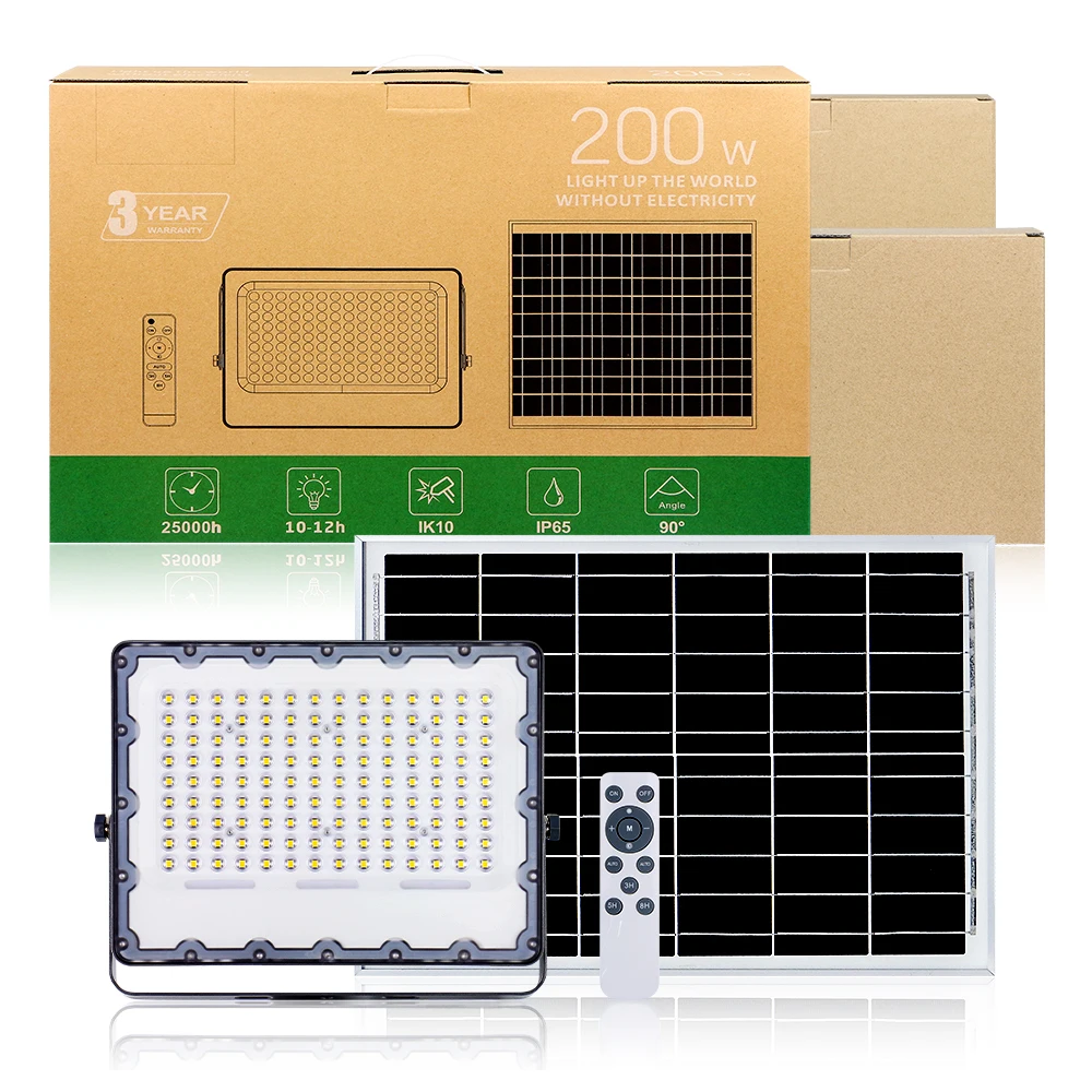 KCD wholesale garden low price professional manufacture rechargeable outdoor 50w 100w 150w 200 watts led solar flood light