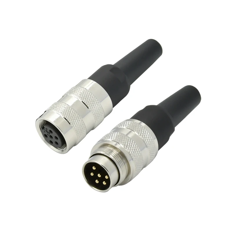 6Pin M16 Connector Waterproof Electrical Nylon PA66 Cable Docking Straight Male Plug MINI DIN AISG