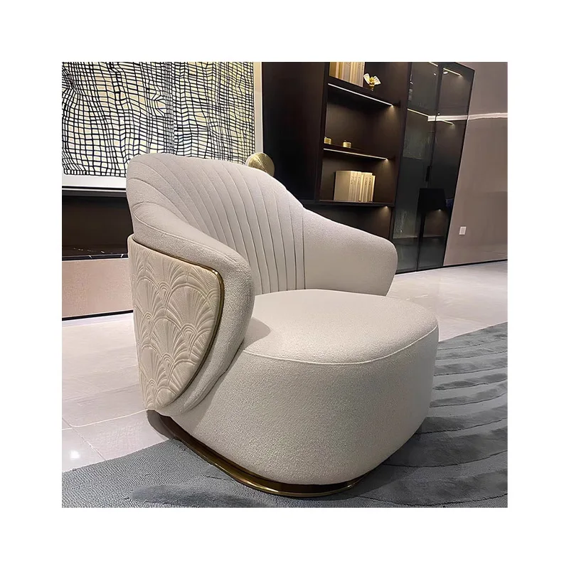 Italienisches Design Luxus-holz-puff Einzelsessel Schlafzimmer Individueller Lounge-relaxsessel Moderner Ohrensessel Entspannender Sofastuhl