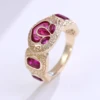 แหวนอัญมณีแล็บโกลด์ 14k
