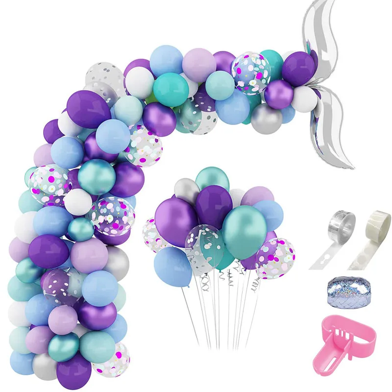 DIY Mermaid Tail Balloon Garland Set Latex Balloons Arch for Wedding Birthday xz