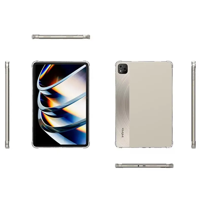For Infinix XPad 11inch 2024 Tablet Case Transparent Soft TPU Shockproof Back Cover for ITel Pad One 10.1inch 2023 Airbag Shell