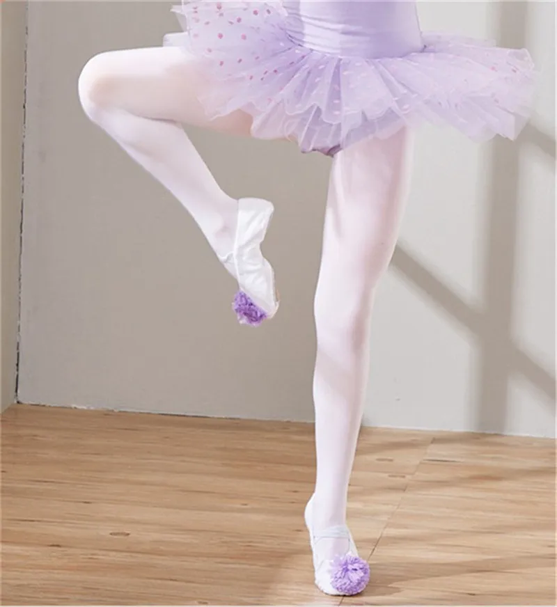 Girl Kid Teen Children 90D Ballet Dance White Stockings Pantyhose