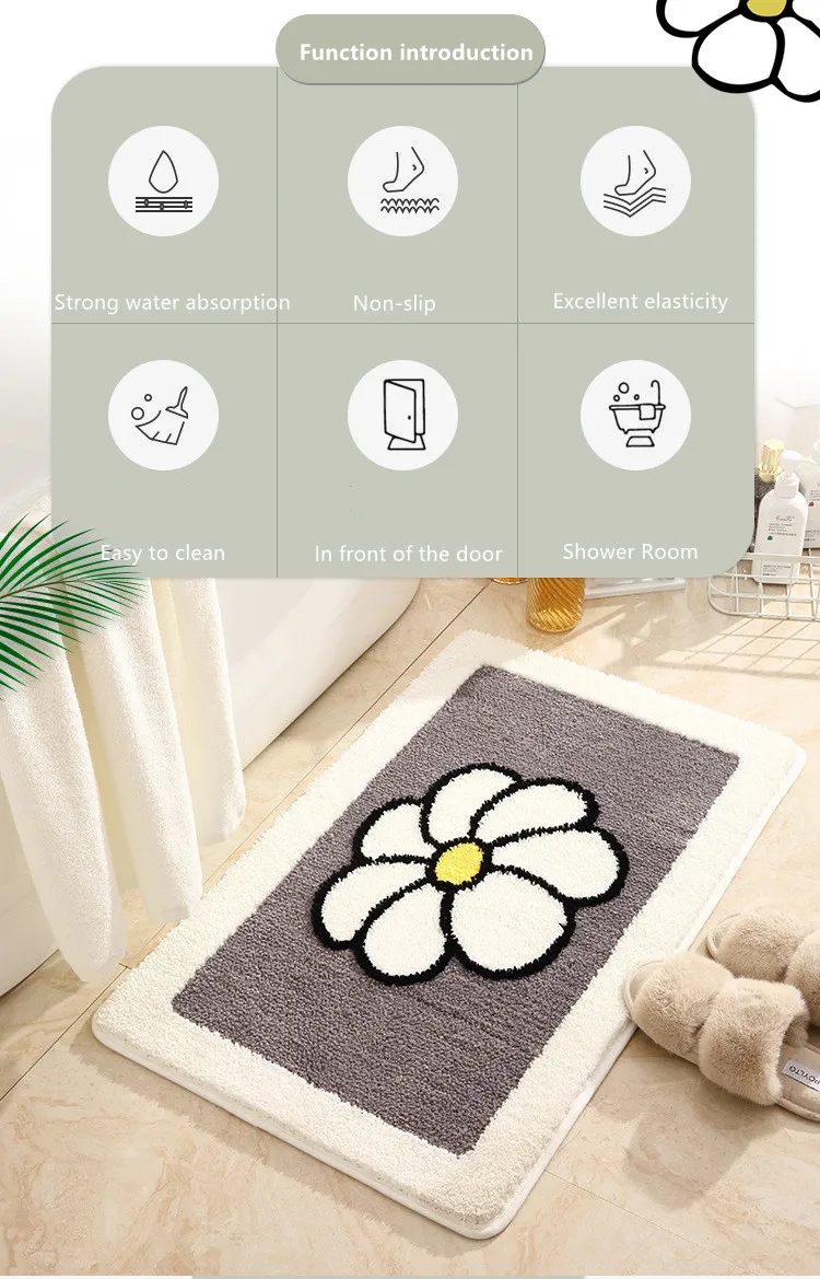 Environmental Protection TPR Backing High Quality Non Slip Mat Living Room Bedroom Washable Mat Bathroom Rugs manufacture