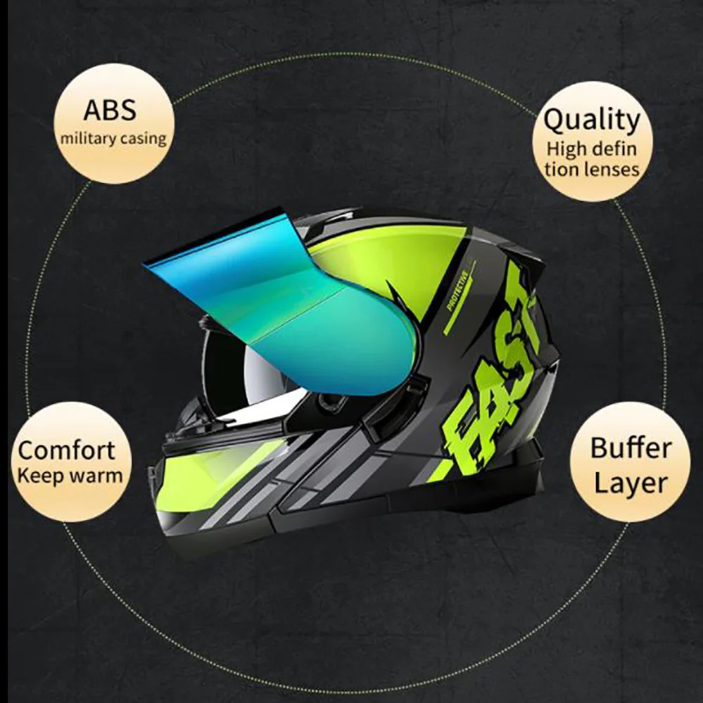 BLD ECE DOT Approved Full Face Safety Helmets ABS Material Motorbike Accessories Head Guard Italian Manufacturer for Motorcycles
