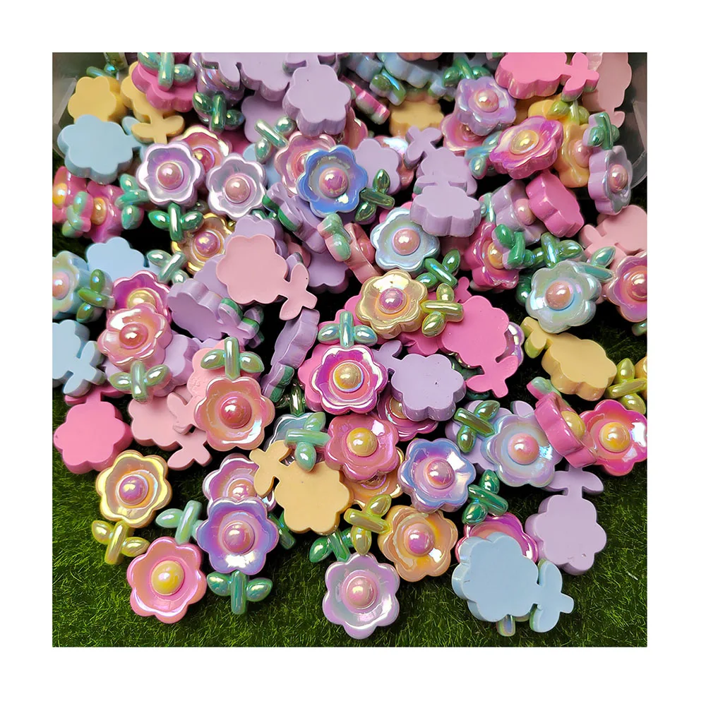 Kawaii Cabochons Adorable Resin Flower Beads for DIY