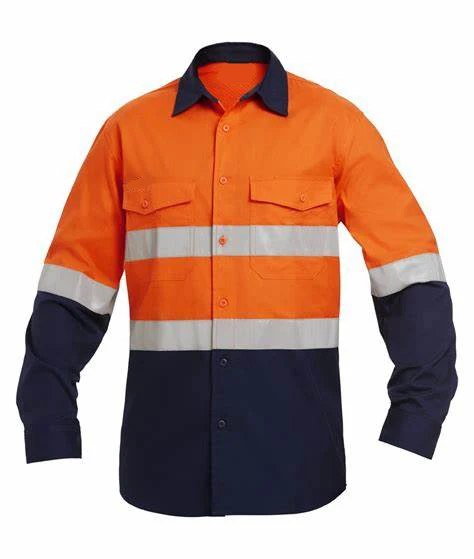 In Australia Hi Vis Arancione Pesante Camicia di Cotone A Maniche