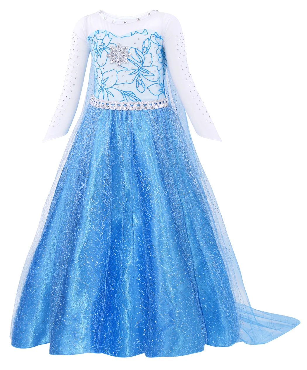 Snow Queen Princess Elsa Anna Cosplay Fancy Dress TV & Movie Costume Long  Sleeve Polyester+Tulle for Girls Halloween Party