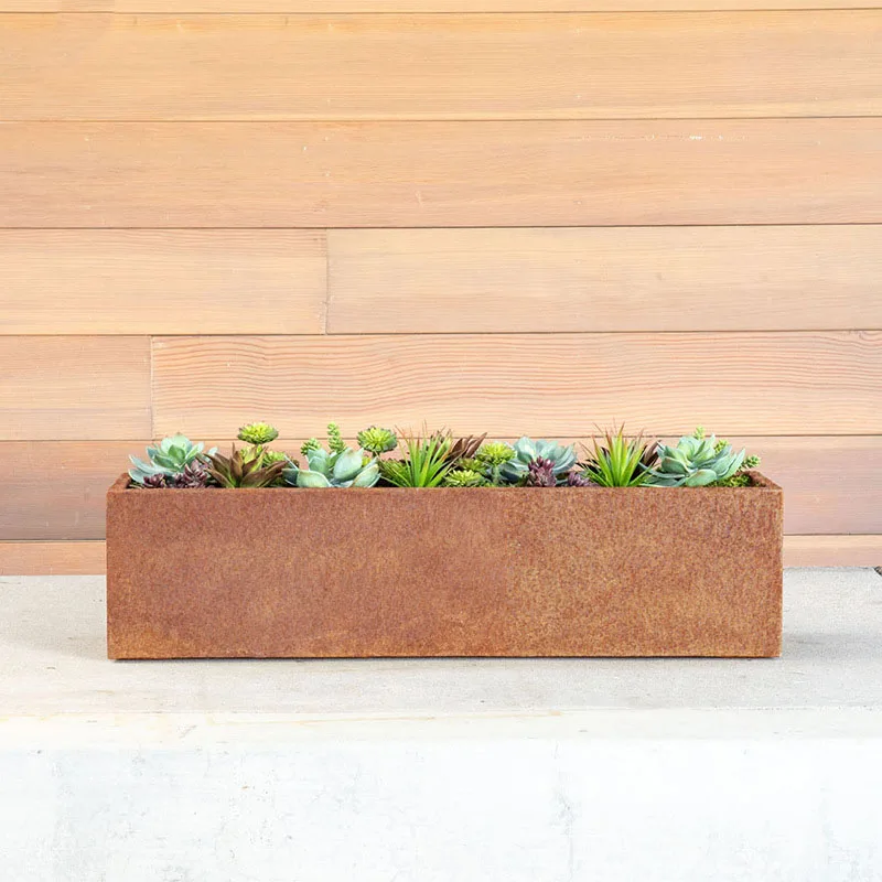 Large Rectangular Planters Rectangular Box Planter Boxes Large Outdoor ...