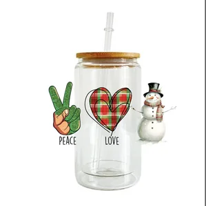 Custom Transfer Letters Logo Sticker Decals 16oz UV DTF Cup Wraps Digital Printing Vinyl Heat Transfer Film Labels