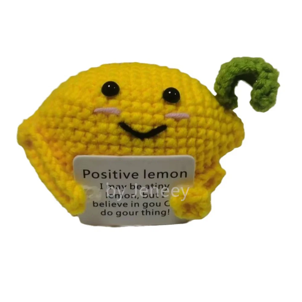 Funny Positive Potato Crochet Eggplant Potato Toy With Inspiring Card ...