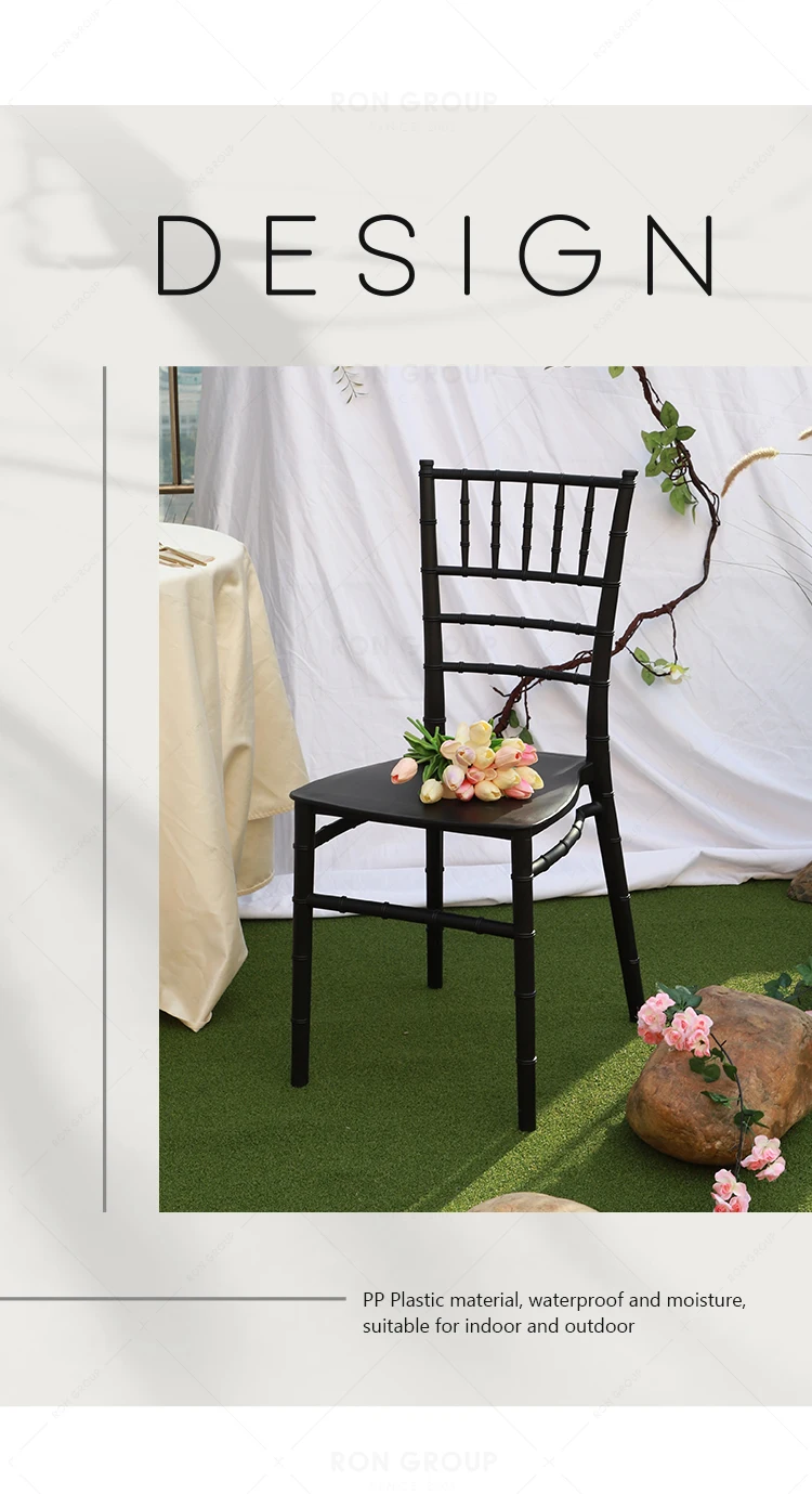 Hot Sale Events PP Plastic chair Stackable Wedding chair Black Dinning Furniture Modern Outdoor Plastic Dining Chair