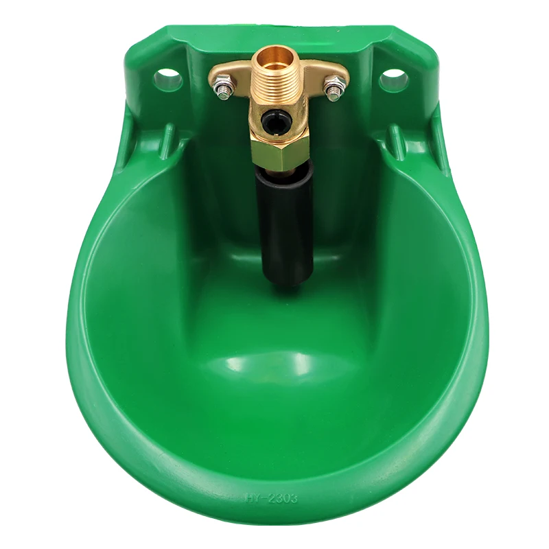 Automatic Copper Valve Sheep Goat Water Bowl Green Plastic Durable Sheep Water Drinking Bowl