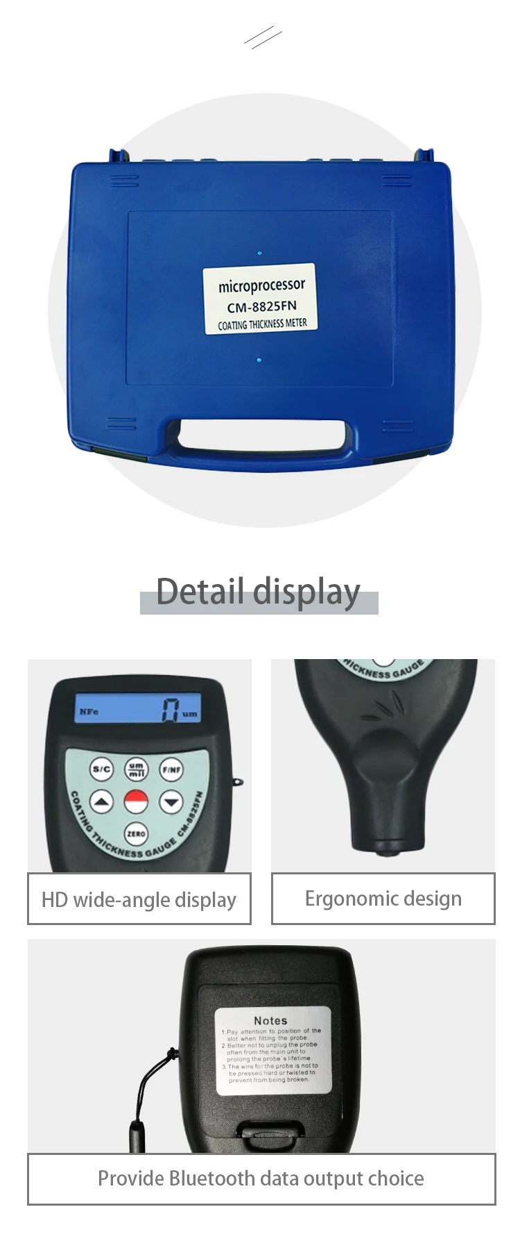 Portable Digital Coating Thickness Paint Gauge Meter Cm8825fn For