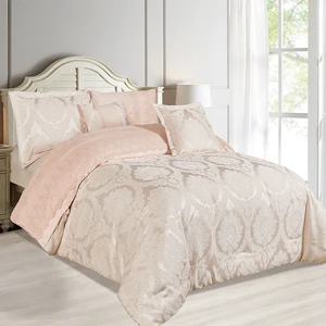 For KOSMOS Best-Selling Jacquard Microfiber Bed Comforter Set Floral Pattern Hand Woven Technique Wholesale