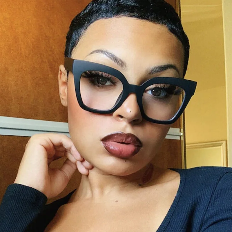 Cat Eye Womens Square Prescription Glasses Leopard Black Square