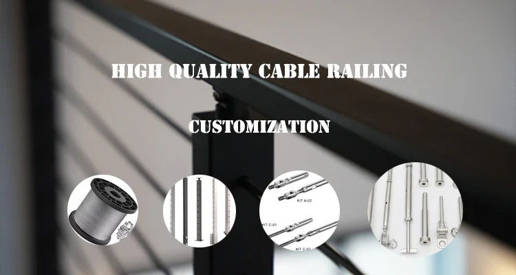 Hand Railing Wire Modern Design Wire Stair Handrail - Stainless Steel Cable