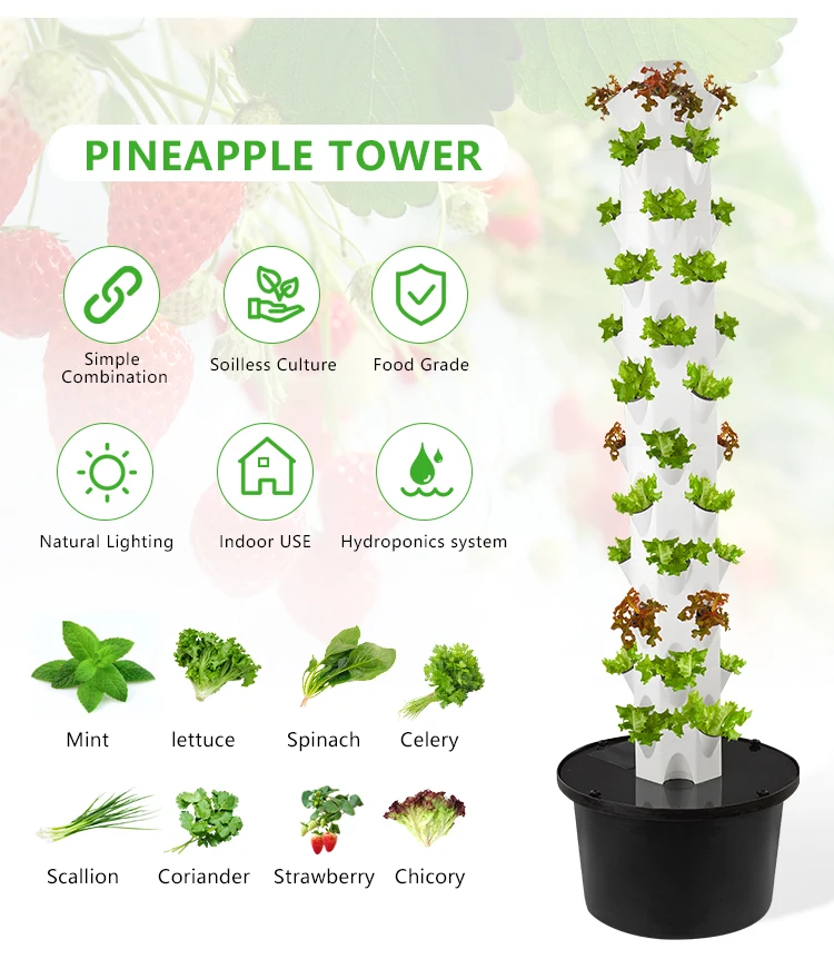 Vertical Hydroponic Garden Tower Farming Family Use Mini Indoor ...