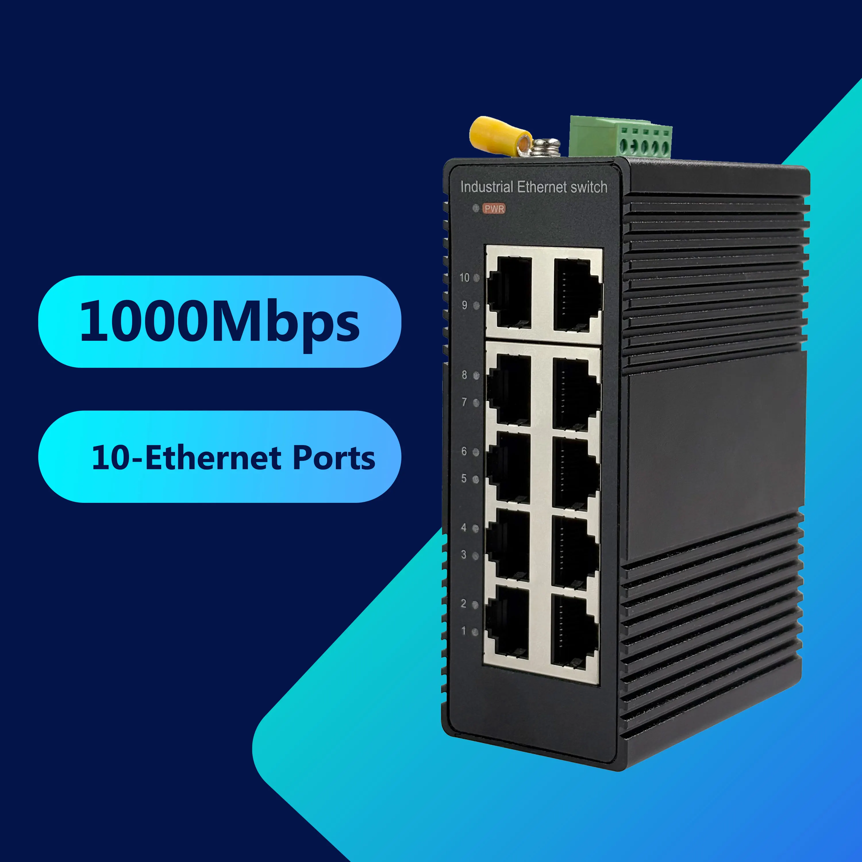 10 RJ45 Ports 20G Backplane Mini Industrial Unmanaged All-Copper Gigabit Switch