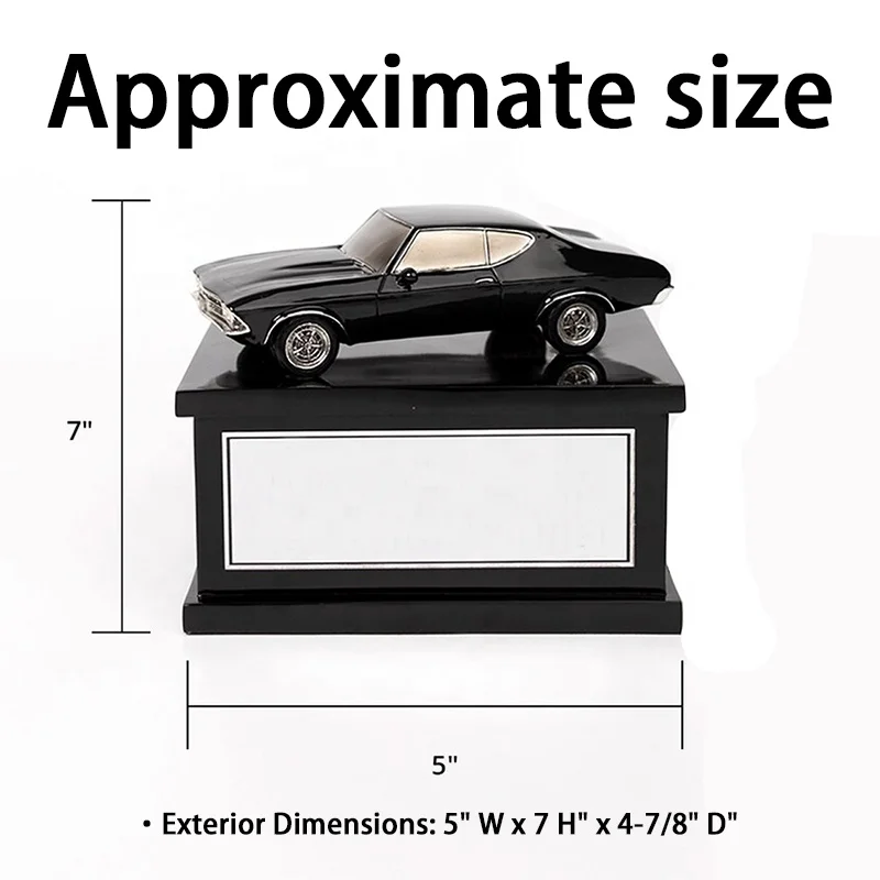 Wholesale Custom Keepsake Human Cremation Box Perfect Black Resin Small Muscle Car Adult Cremation Urn