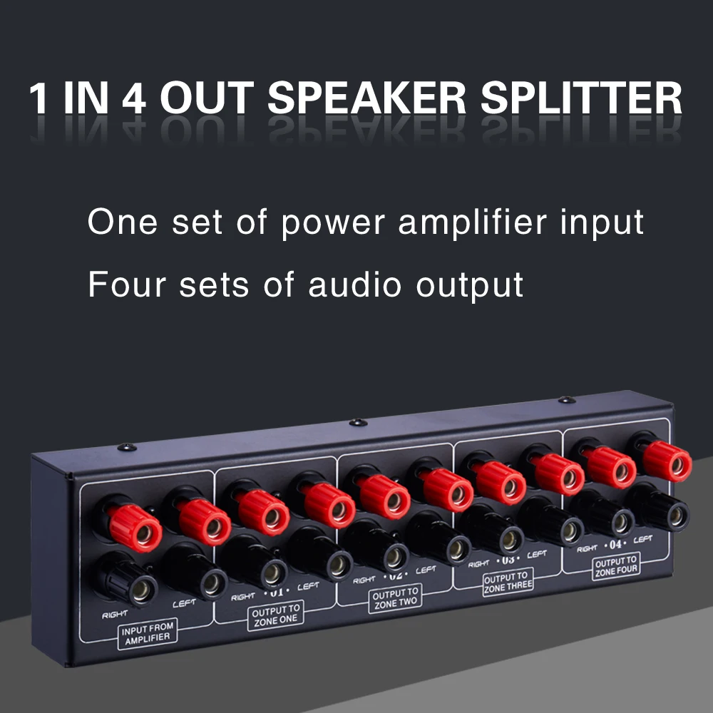 300W Input Output Power Amplifier dan Audio Zona Audio Signal  Switcher Single Audio Input Distributor Panel Penguat Sinyal