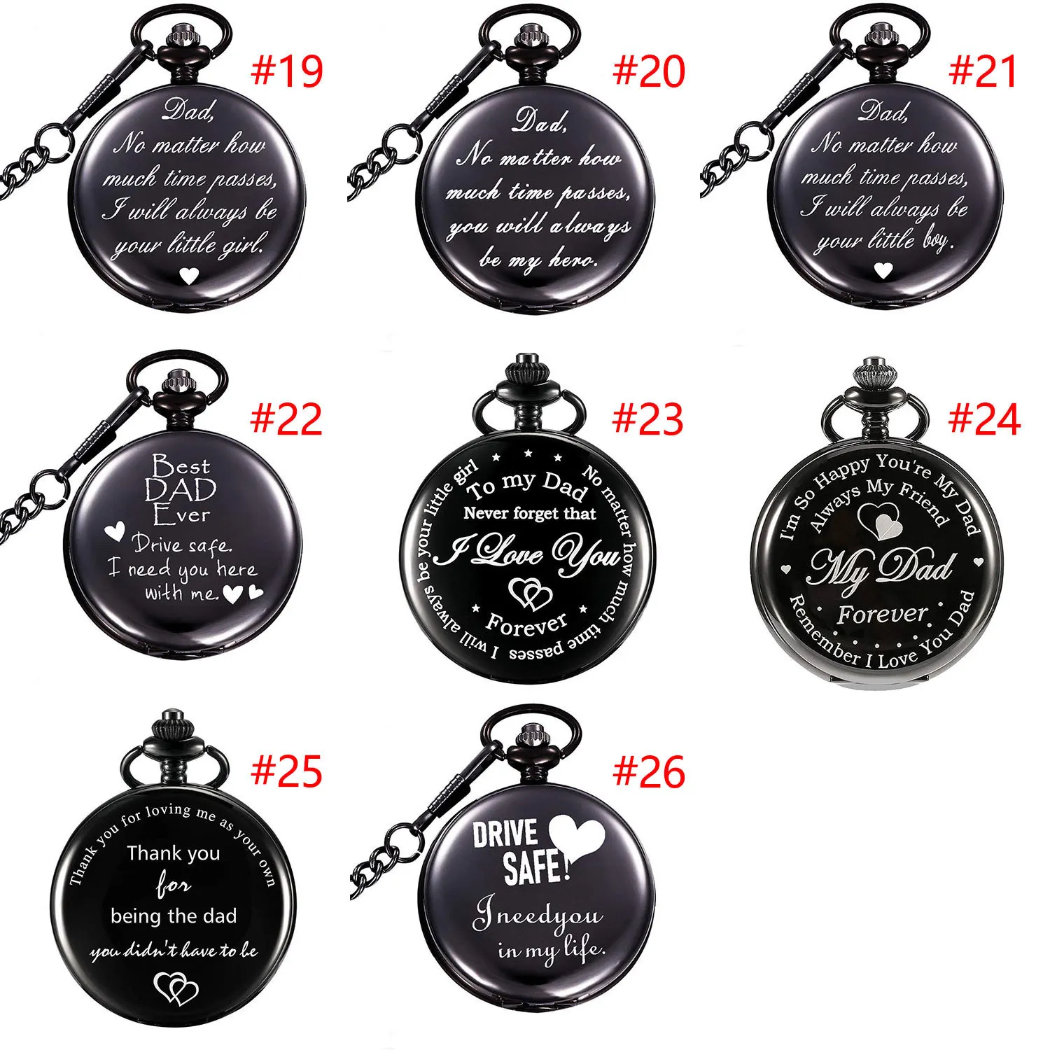 Индивидуальный подарок моей дочери классические гладкие винтажные кварцевые карманные часы с