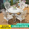 Ailiya 4 sedie + tavolo rotondo imperiale da 80 cm