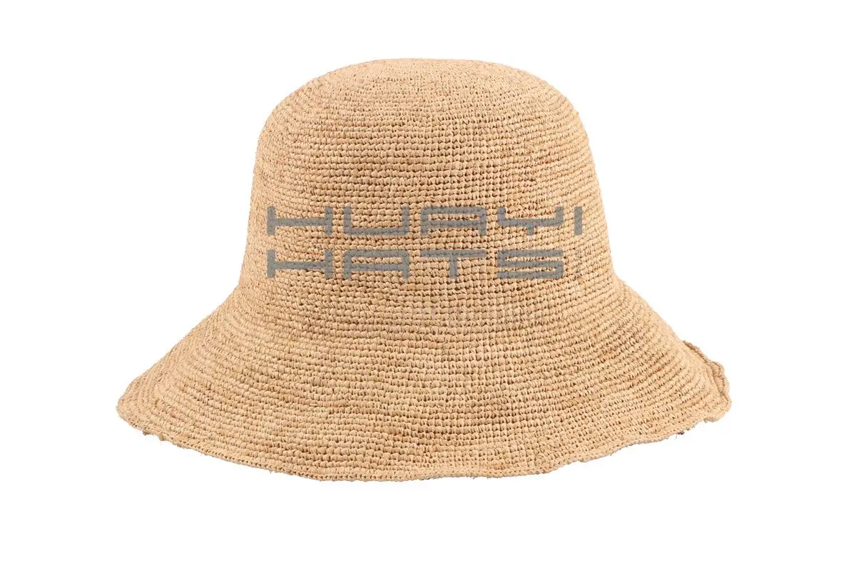 High quality luxury women sun beach chapeau raffia crochet cloche straw hat