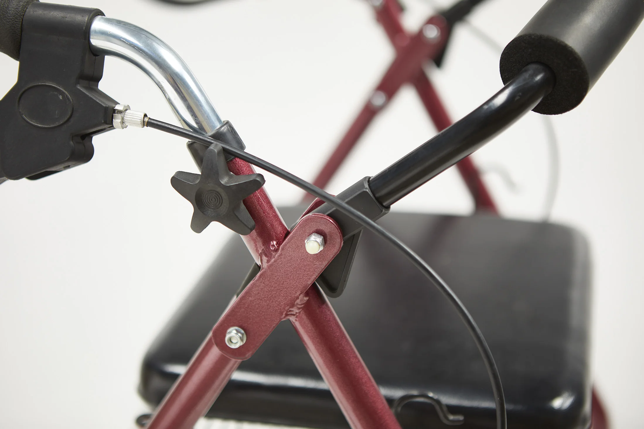 Basic Height Adjust 8" Wheels Aluminum Rollator Walker For Elder Person