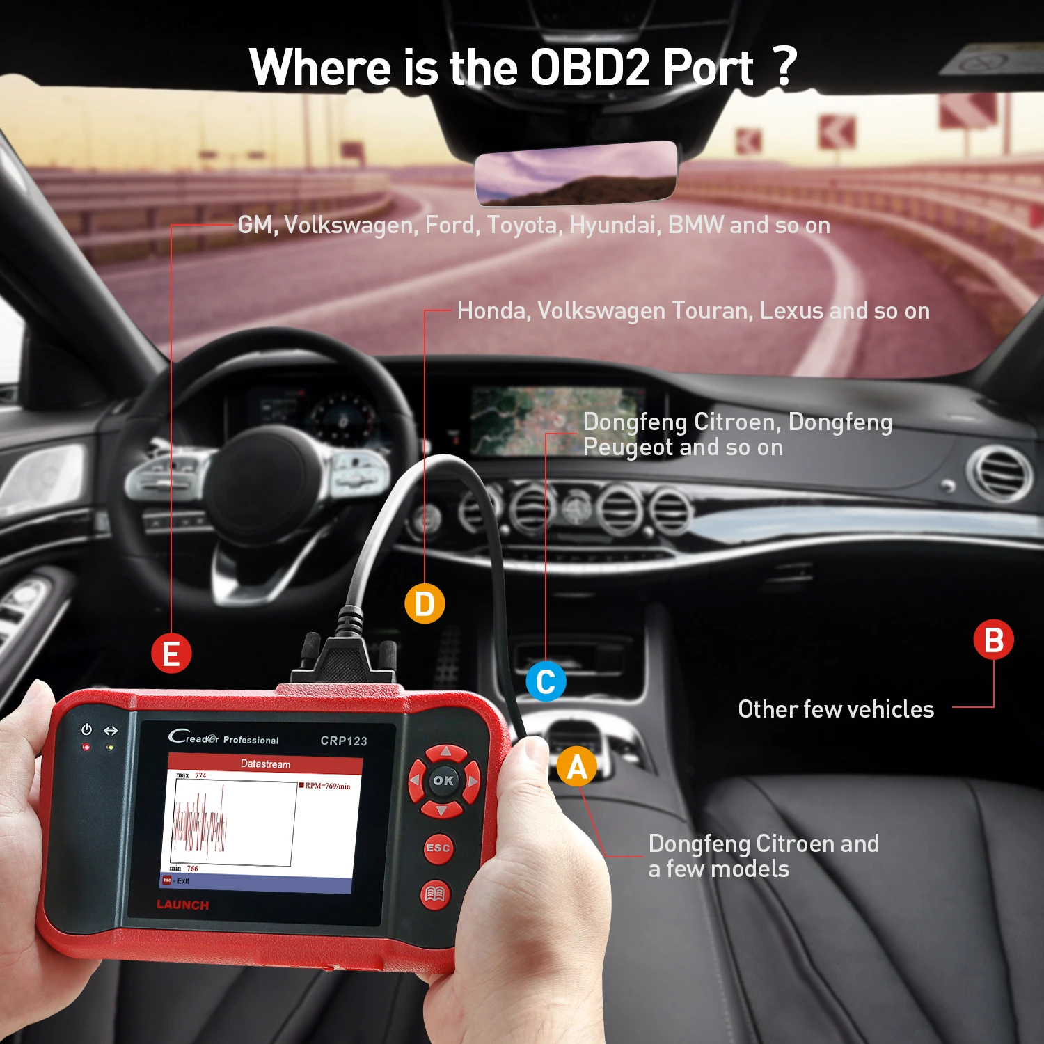 Support Large Extension Memory Card Launch CRP123 Diagnostic Scanner for Japanese Car Scan Auto Diagnostic Tools