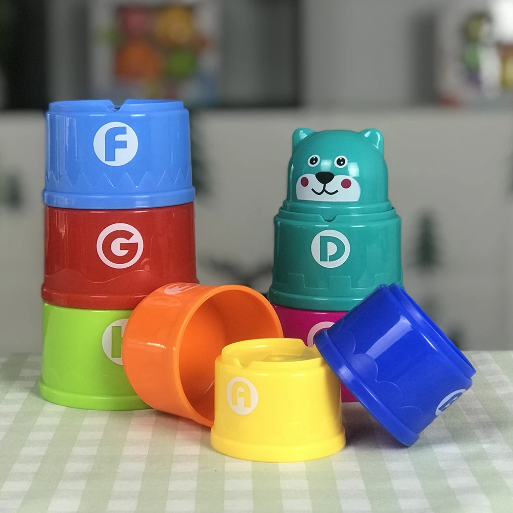 Развивающие игрушки для детей, пластиковые детские Игрушки для раннего развития, забавные штабелируемые чашки