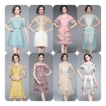 2024 Customized Summer A-line Retro Printed Party Dress Long Sleeve Autumn Dress Fashionable Women's Elegant Dress