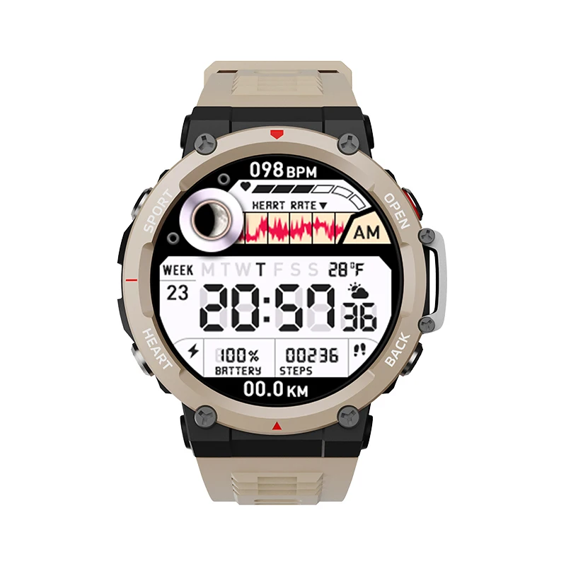 Montre de sport ZW25 NFC IP68 1.52 pouces écran 64M mémoire montre intelligente 2023 250mAh Assistant vocal reloj inteligente