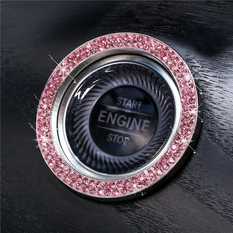 Wholesale Crystal Rhinestone Car Bling Sticker Ring Emblem Auto Start  Engine Ignition Button Key Knobs Bling From