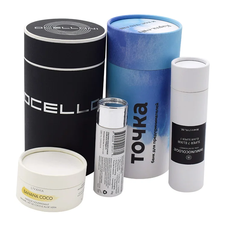 Custom Kraft Cardboard Candle Tea Cosmetic Paper Packaging Tube Cylinder